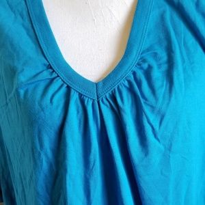 comfortable blue V tee shirt with short sleeves